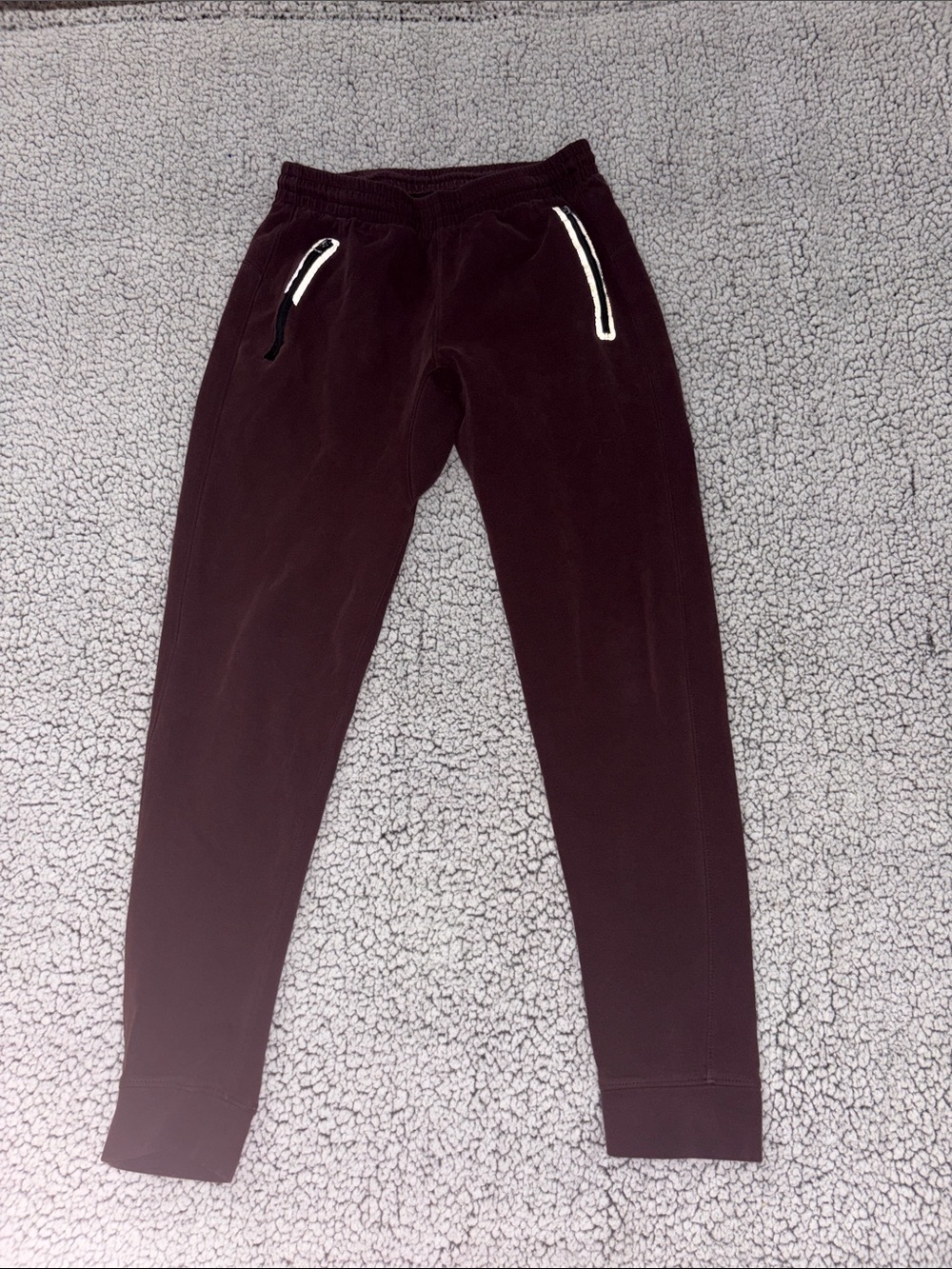Old Navy Burgundy Jogger Sweatpants with Contrast Zippers